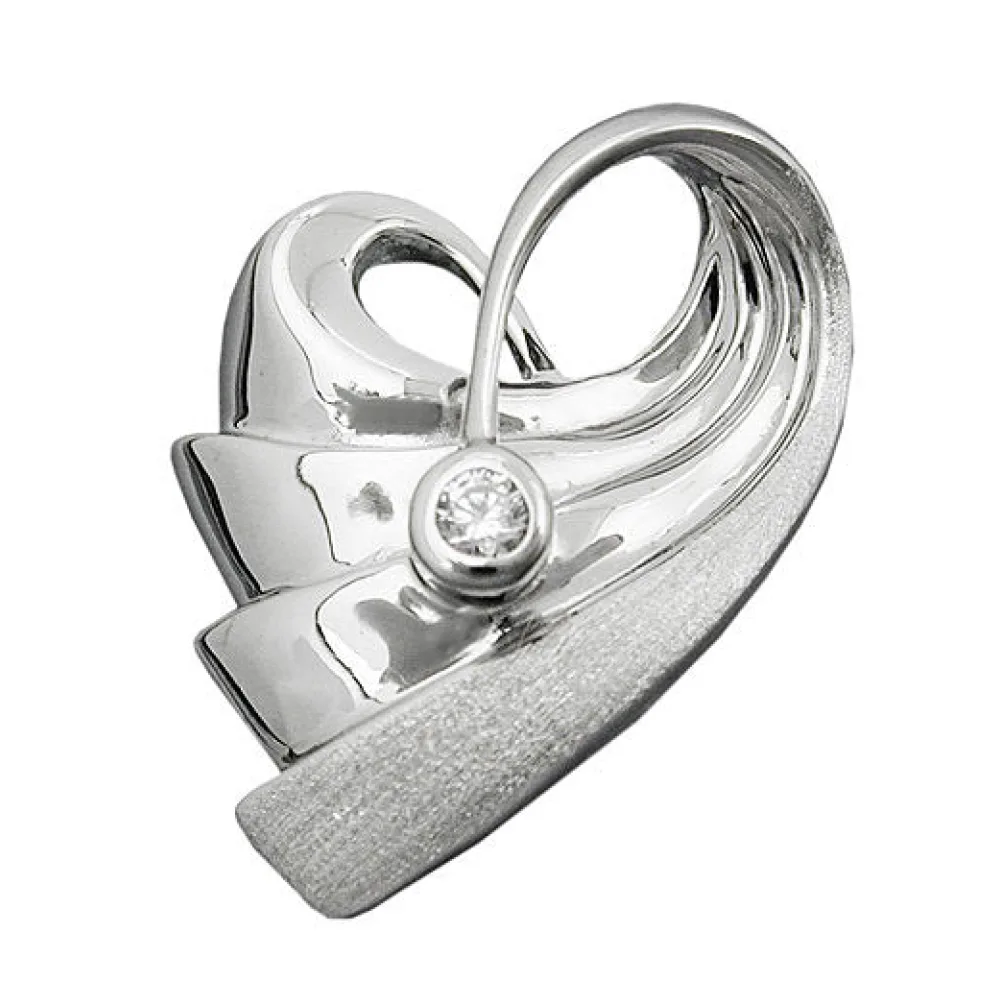 Anhänger Herz mit Zirkonia Silber 925