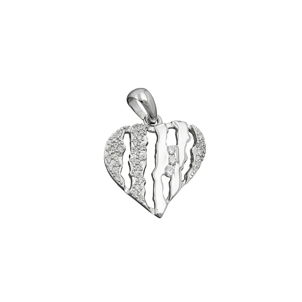 Anhänger Herz mit Zirkonia Silber 925