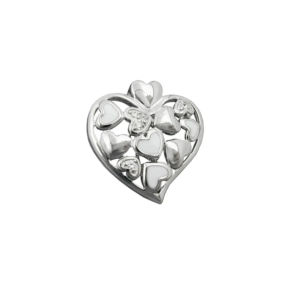 Anhänger Herz mit Zirkonia Silber 925