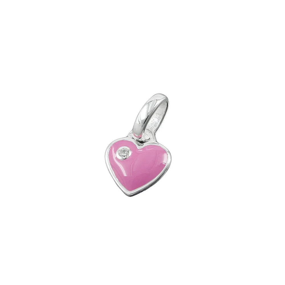 Anhänger Herz-pink Zirkonia Silber 925