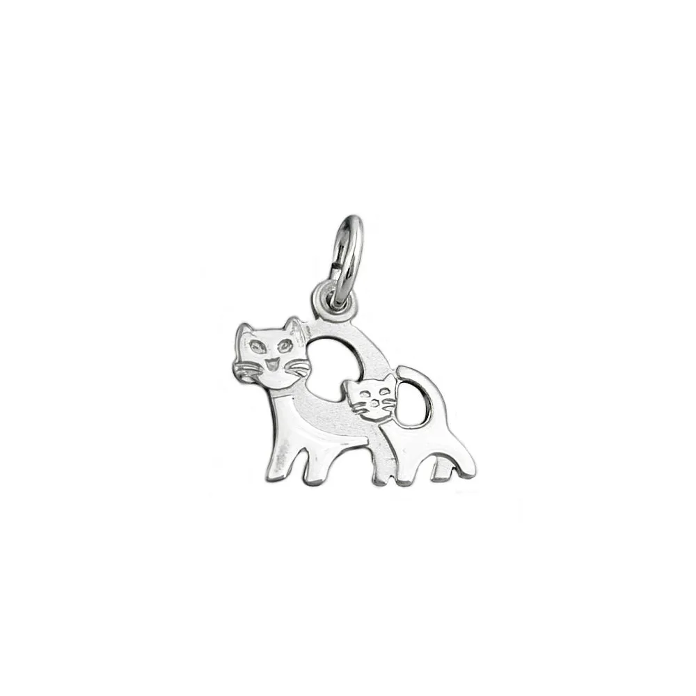 Anhänger Katzenpaar Silber 925