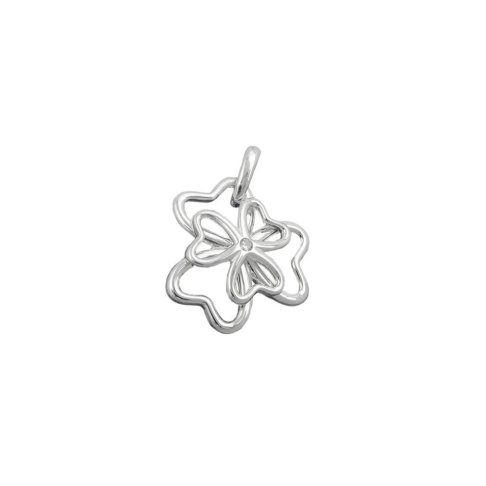 Anhänger Kleeblatt Zirkonia Silber 925