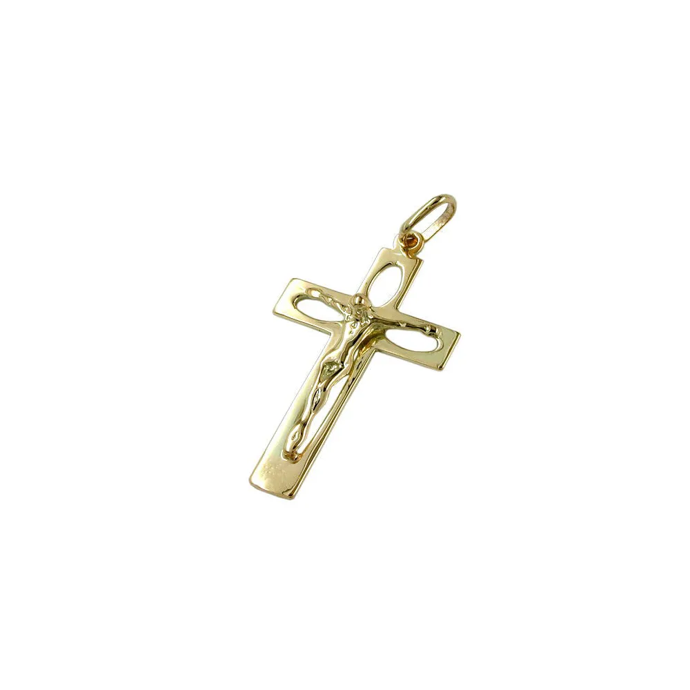 Anhänger Kreuz mit Jesus Gold 585