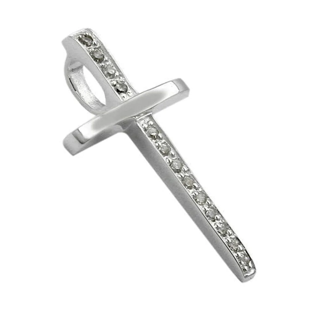 Anhänger Kreuz mit Zirkonia Silber 925