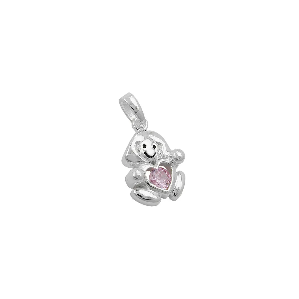 Anhänger Mädchen pink Silber 925