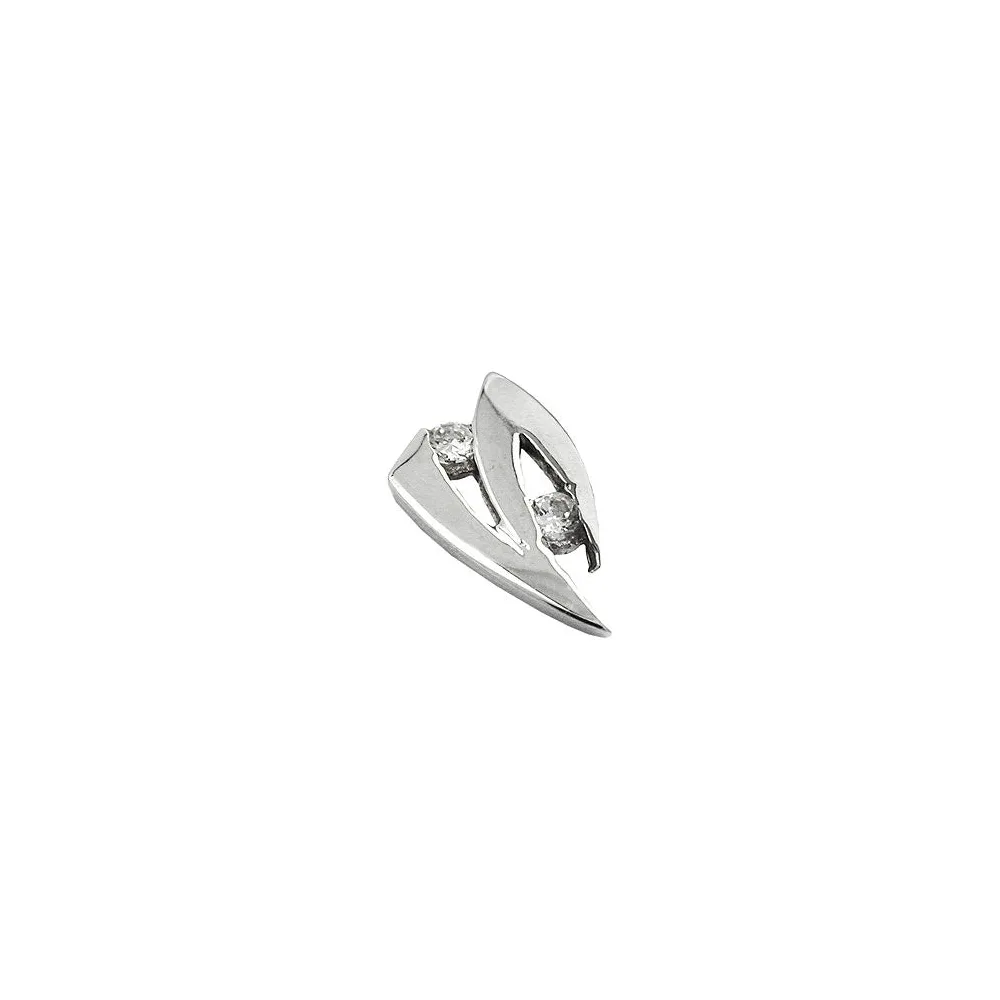 Anhänger mit Zirkonia 9Kt Weißgold