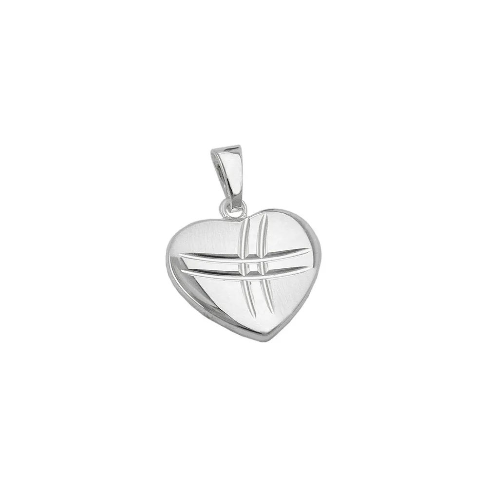 Anhänger Herz matt/glänzend Silber 925
