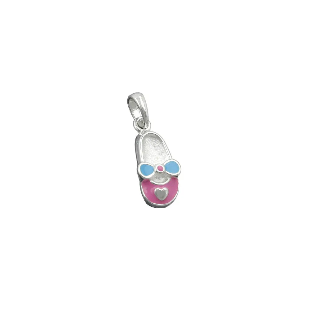 Anhänger Schuh rosa-hellblau Silber 925
