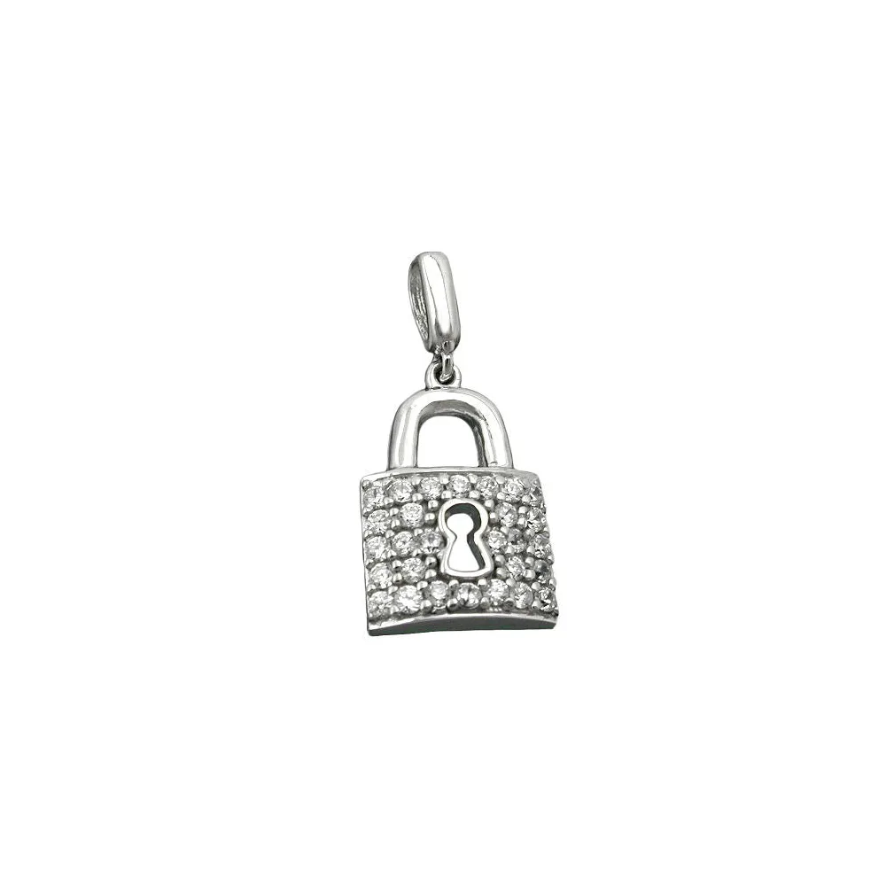 Anhänger Türschloss Zirkonia Silber 925