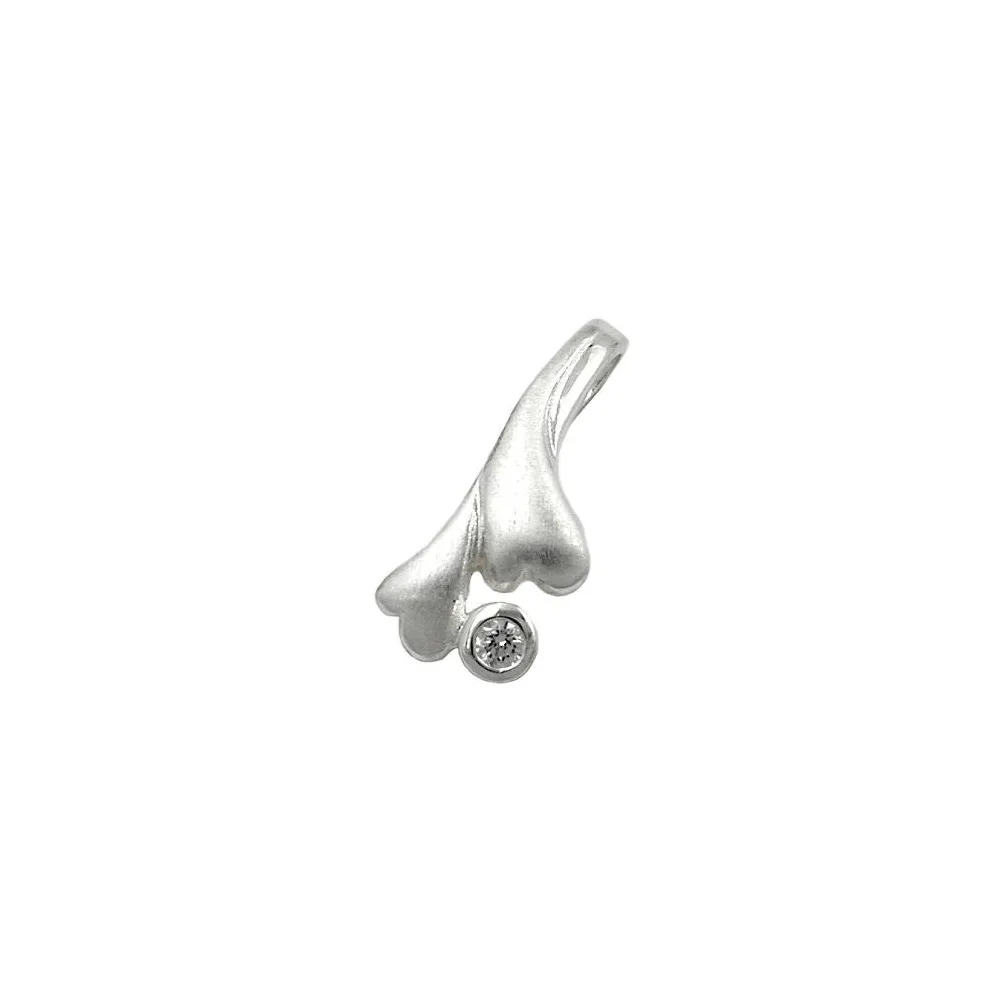 Anhänger 2 Herzen mit Zirkonia matt 925