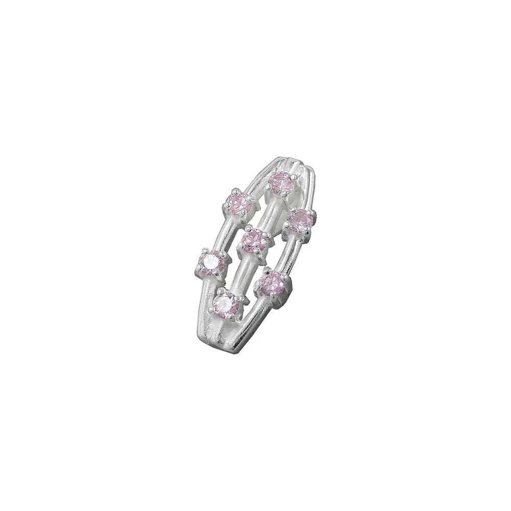 Anhänger 7x Zirkonia pink 925