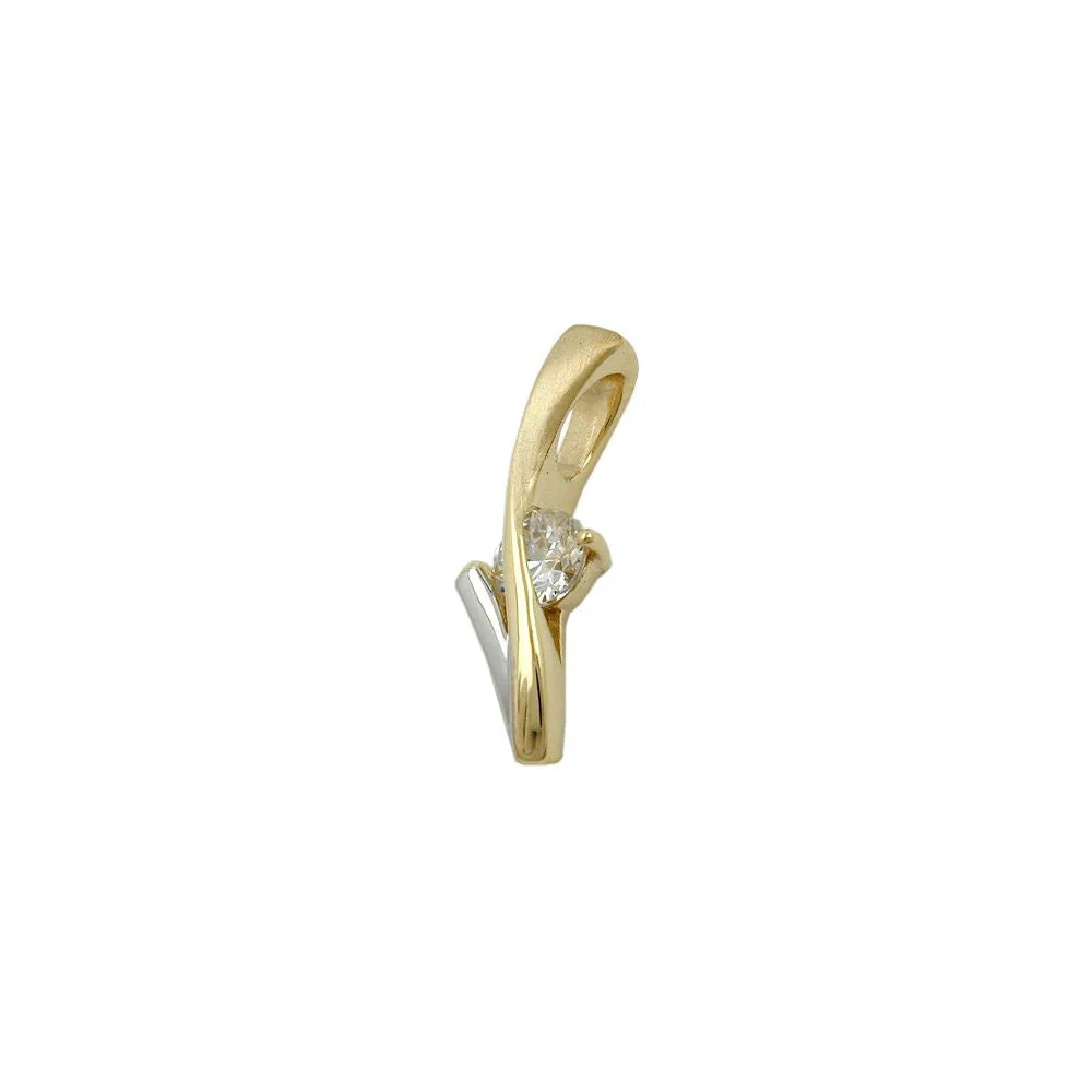 Anhänger bicolor Zirkonia Gold 375