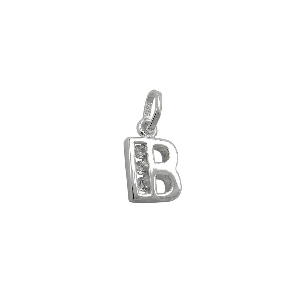 Anhänger Buchstabe B mit Zirkonia Silber 925