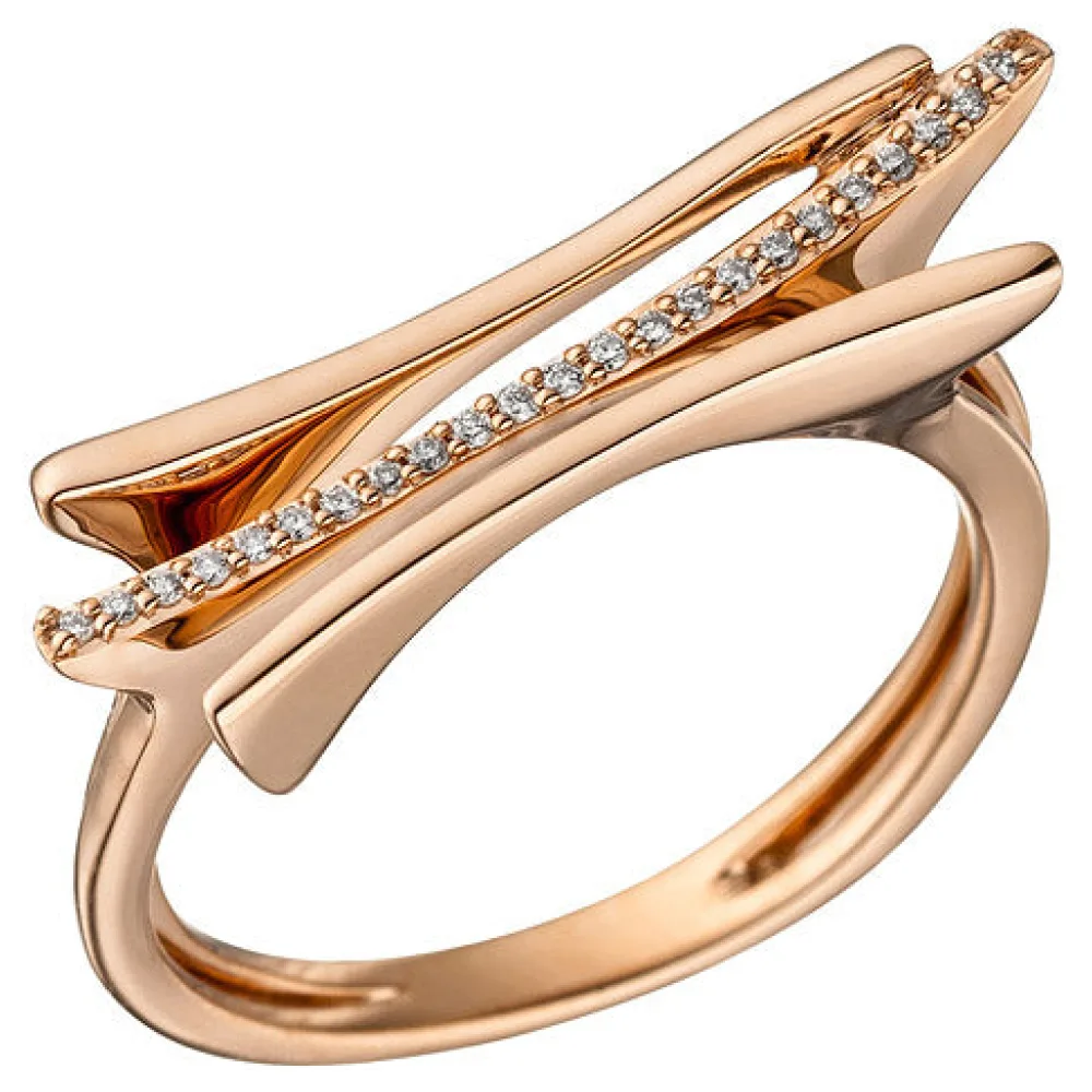 Damen Ring 585 Gold Rotgold 23 Diamanten Brillanten 0 07ct. Rotgoldring-58