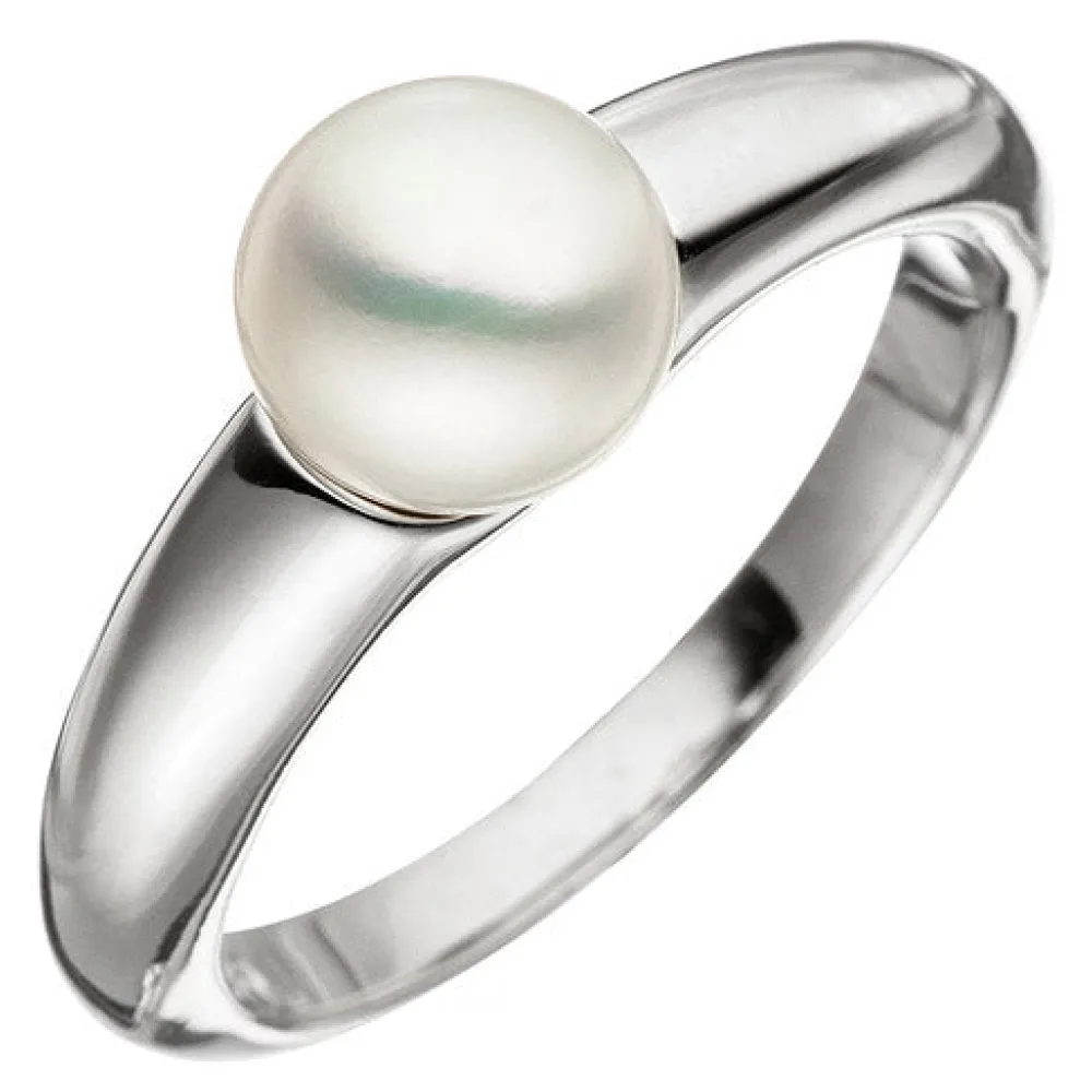 Damen Ring 925 Sterling Silber 1 Süßwasser Perle Perlenring Silberring-58