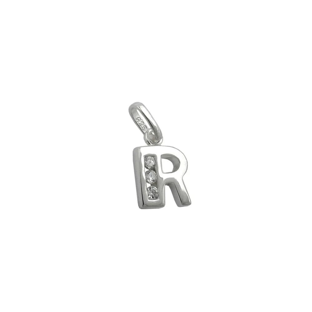 Anhänger Buchstabe R mit Zirkonia Silber 925