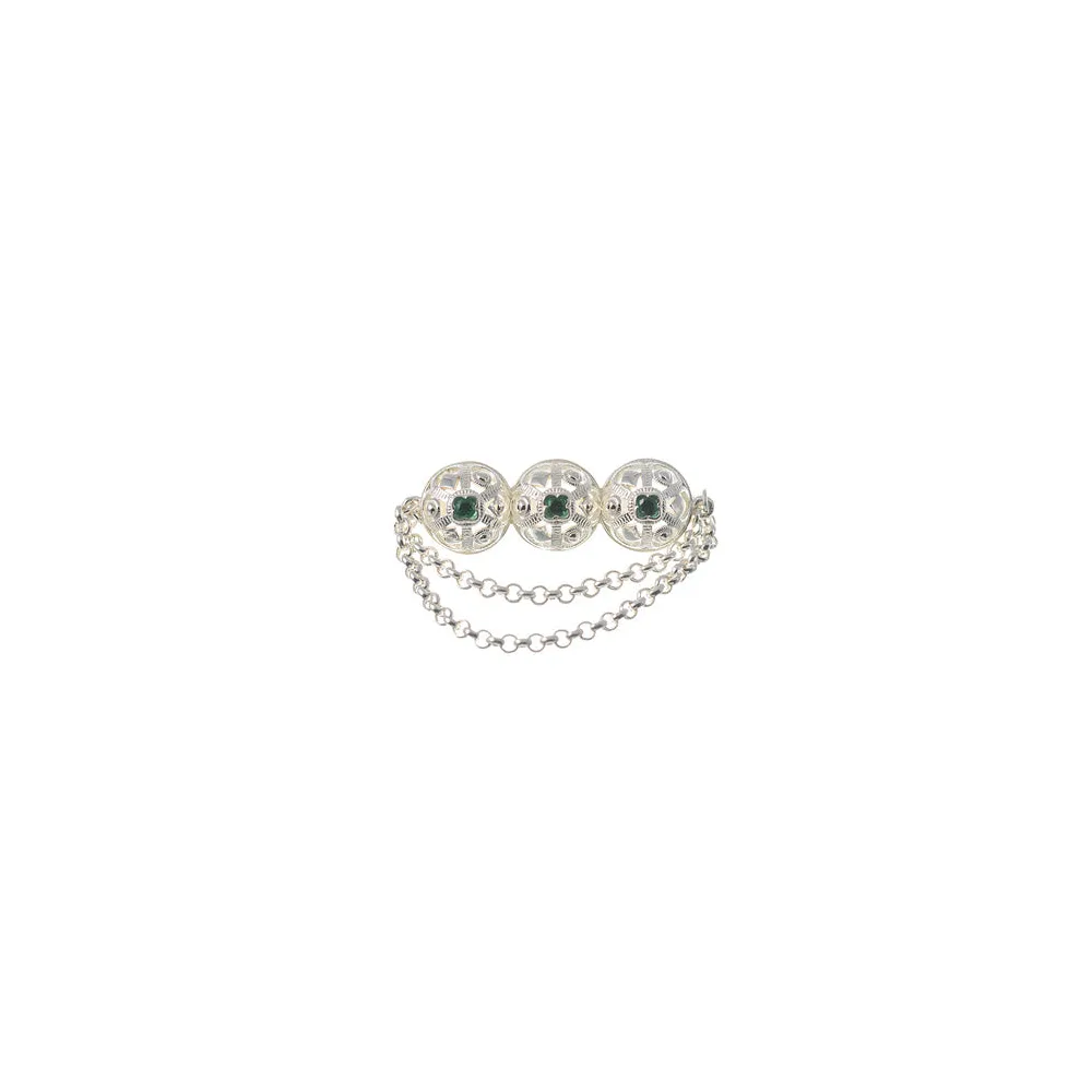 Brosche Tracht 925 Silber grün