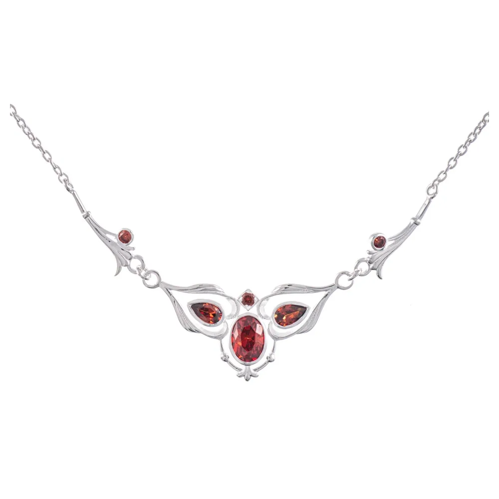 Collier 925 Silber Zirkonia rot