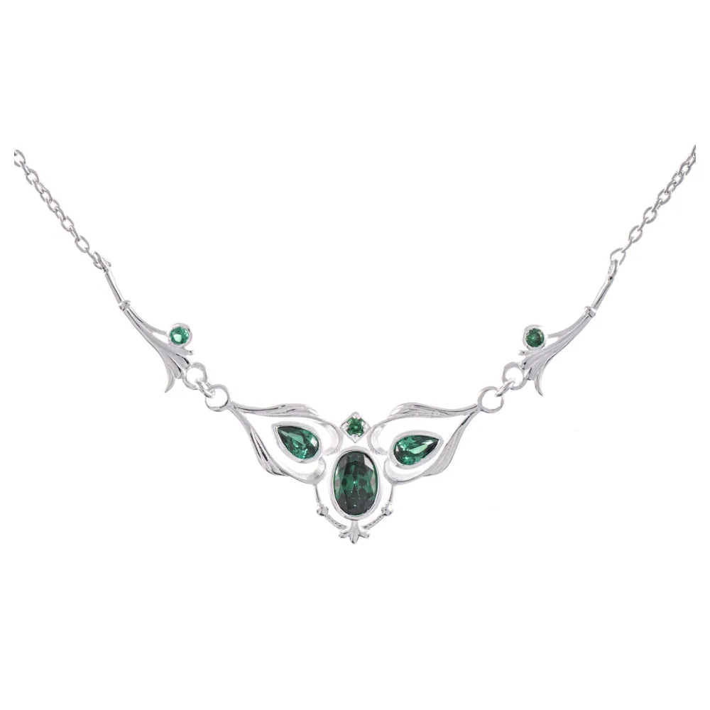 Collier 925 Silber Zirkonia grün