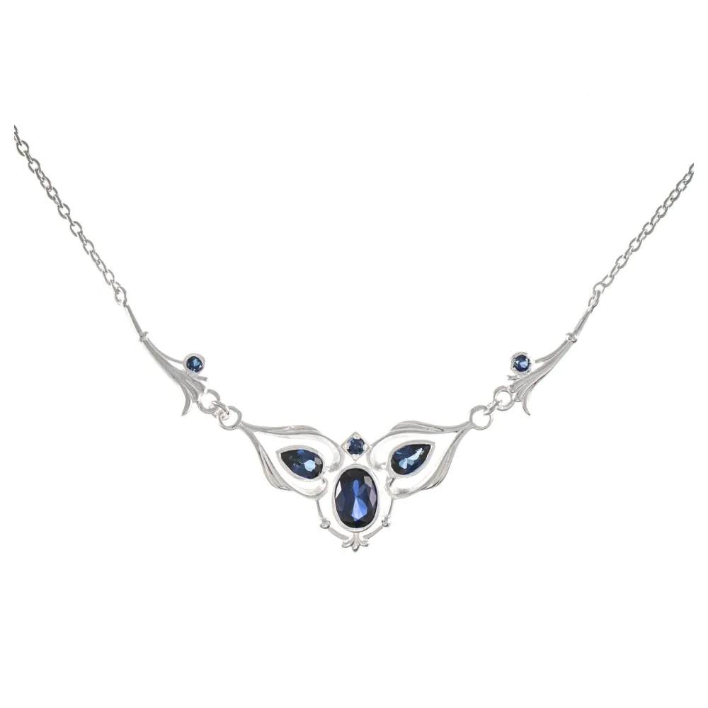 Collier 925 Silber Zirkonia blau