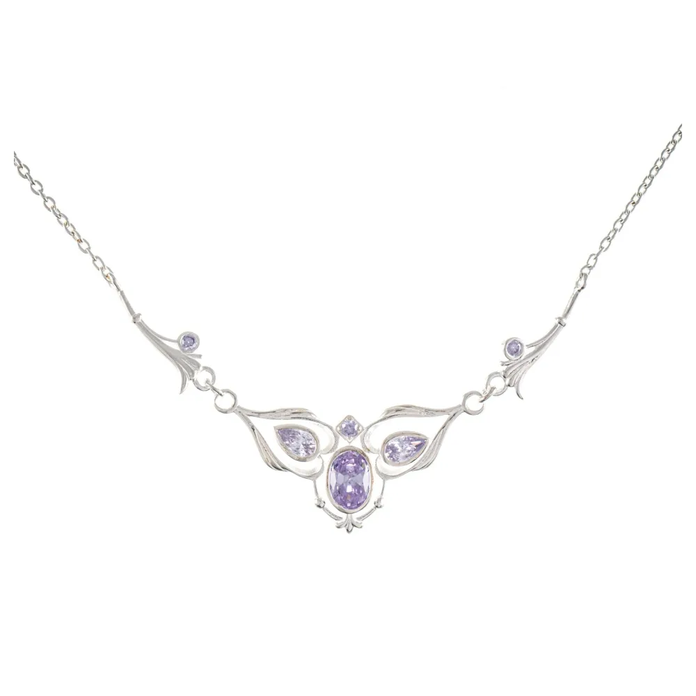 Collier 925 Silber Zirkonia flieder