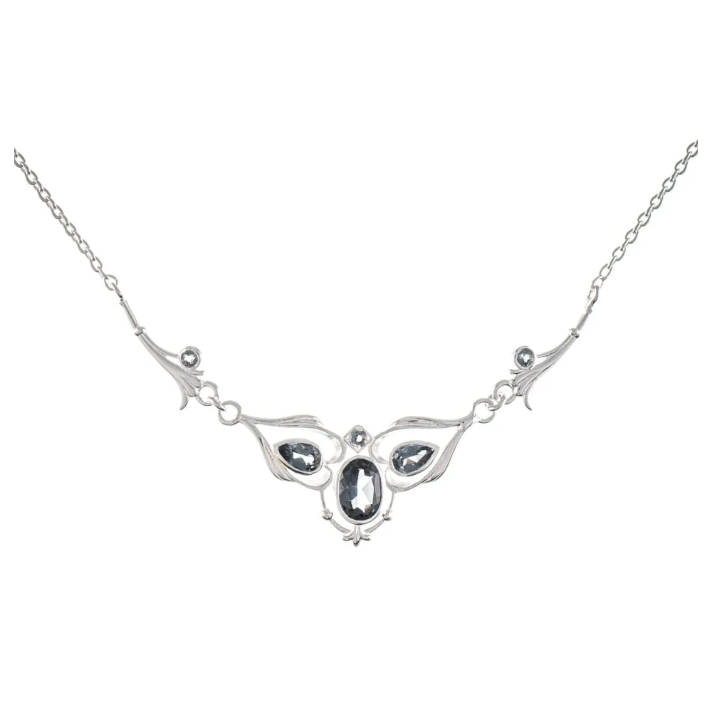Collier 925 Silber Zirkonia anthrazit
