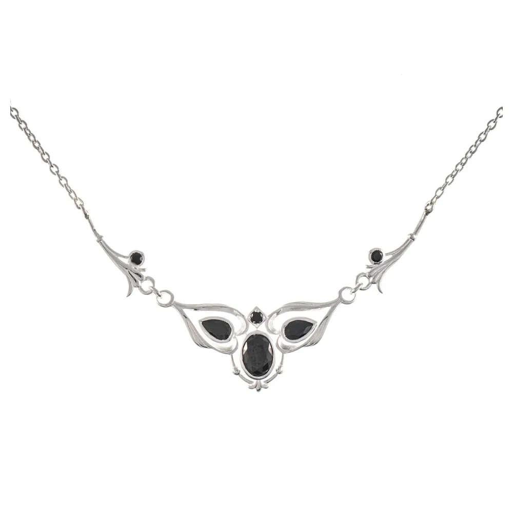 Collier 925 Silber Zirkonia schwarz