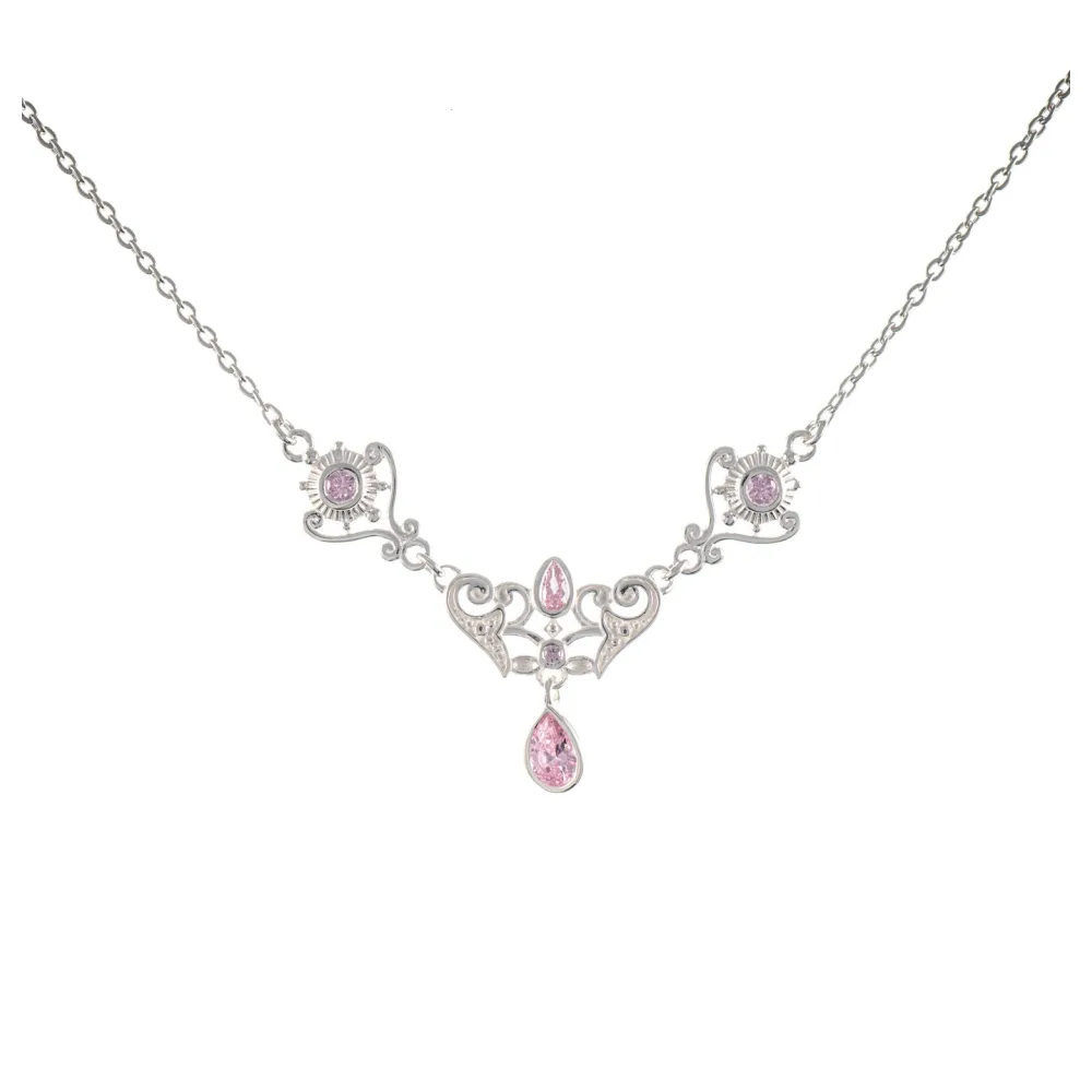 Collier 925 Silber Zirkonia rosa