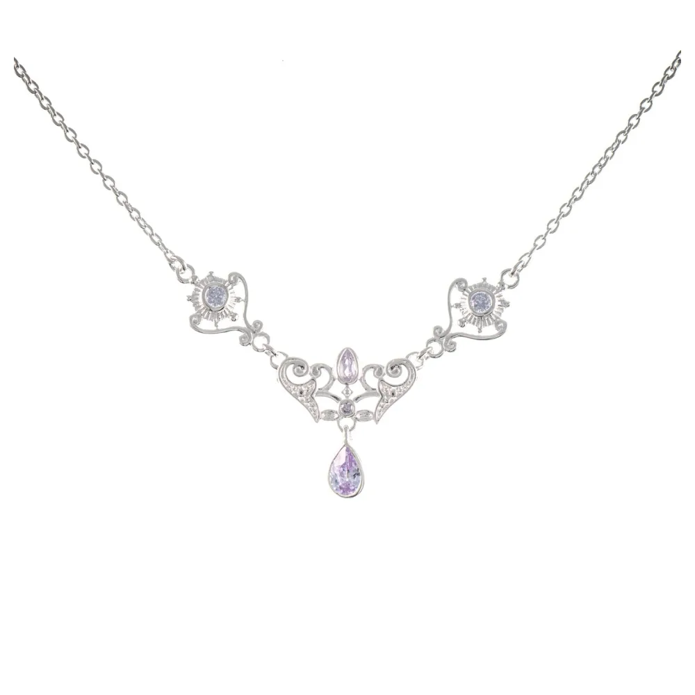 Collier 925 Silber Zirkonia flieder