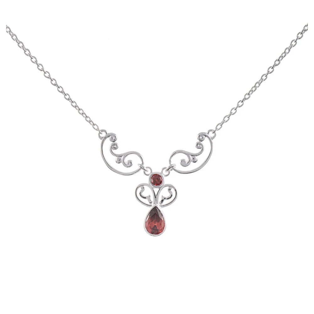 Collier 925 Silber Zirkonia rot