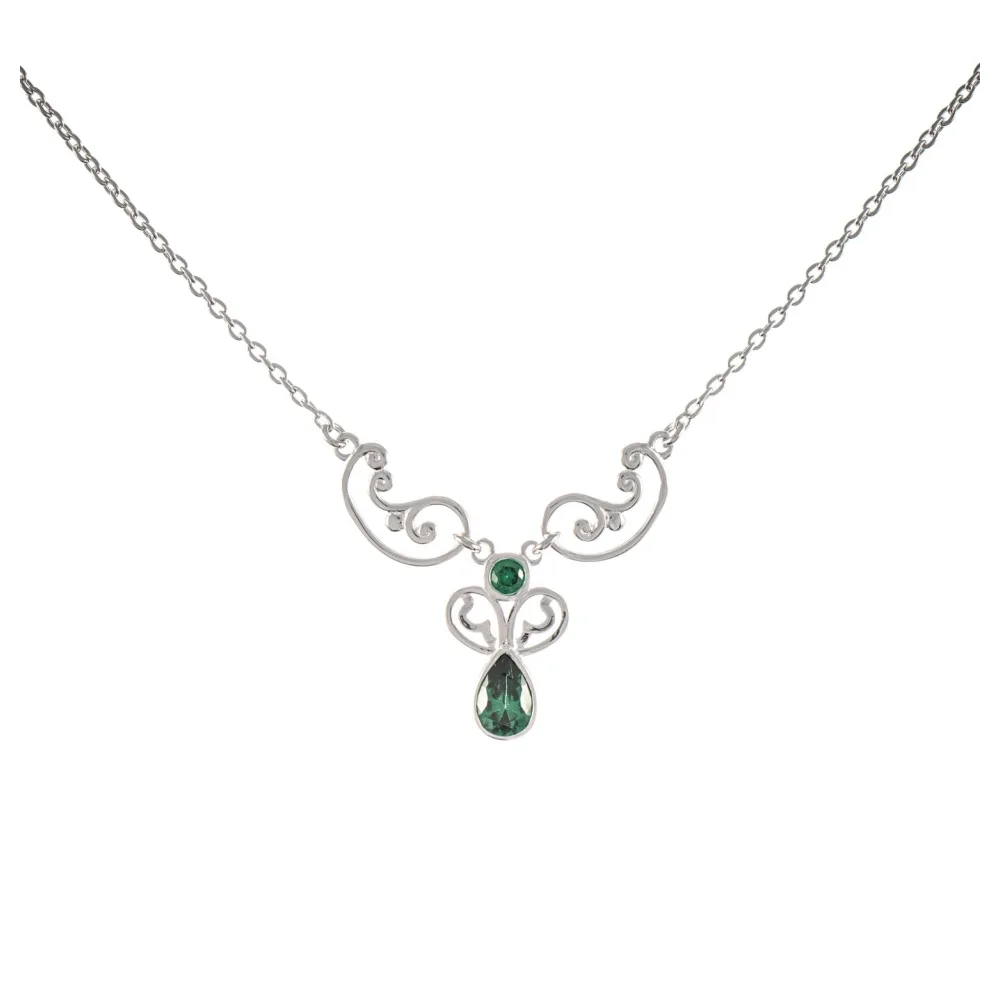 Collier 925 Silber Zirkonia grün