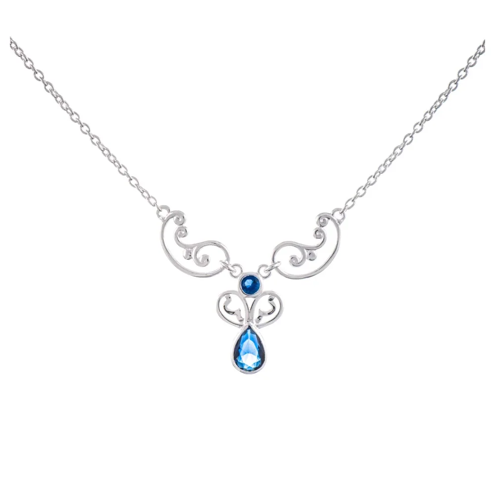 Collier 925 Silber Zirkonia blau