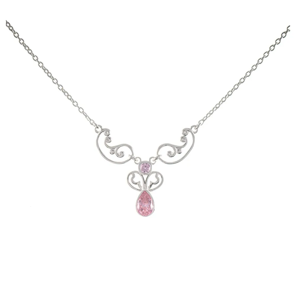 Collier 925 Silber Zirkonia rosa