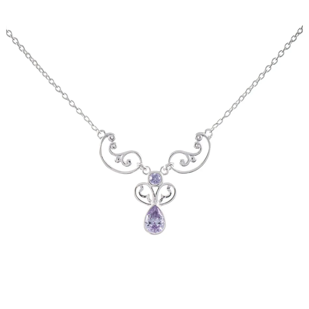 Collier 925 Silber Zirkonia flieder