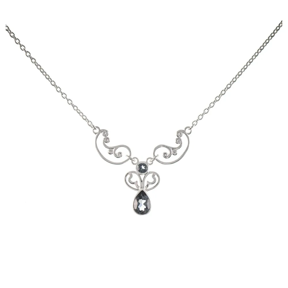 Collier 925 Silber Zirkonia anthrazit