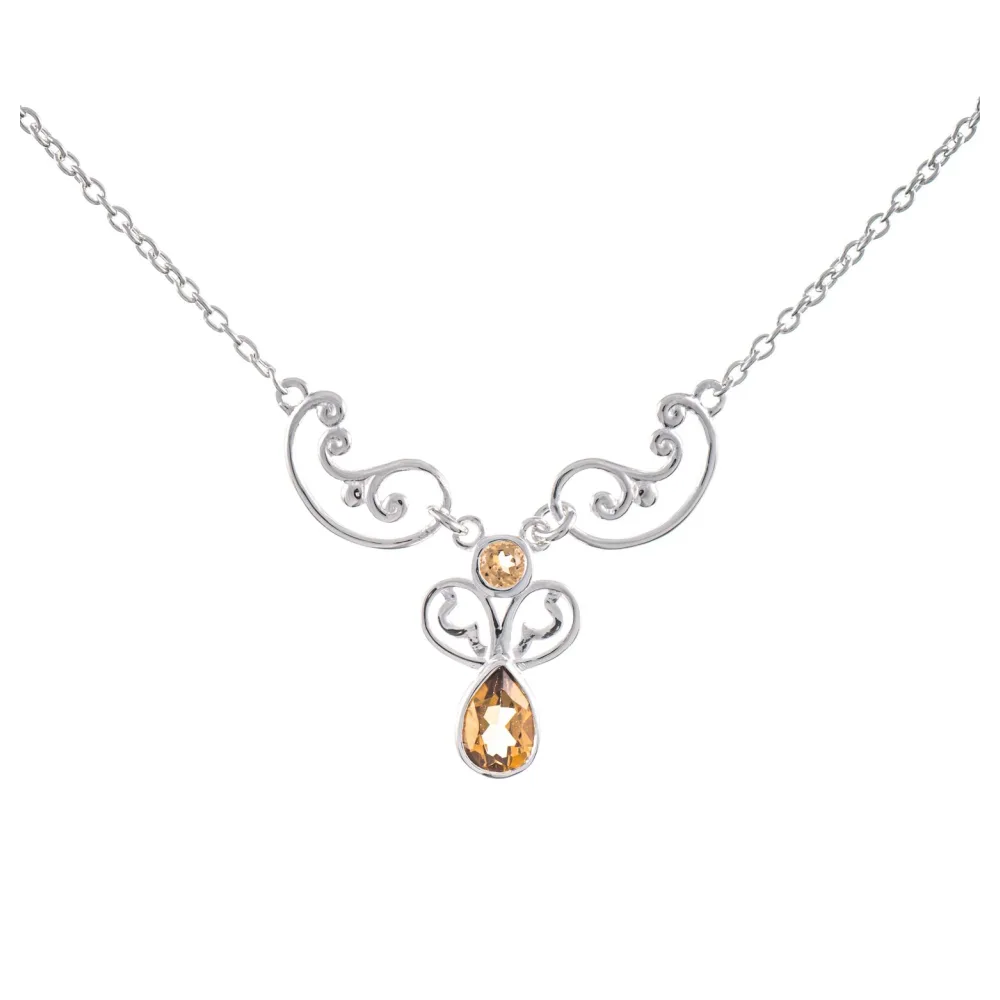 Collier 925 Silber Zirkonia cognac