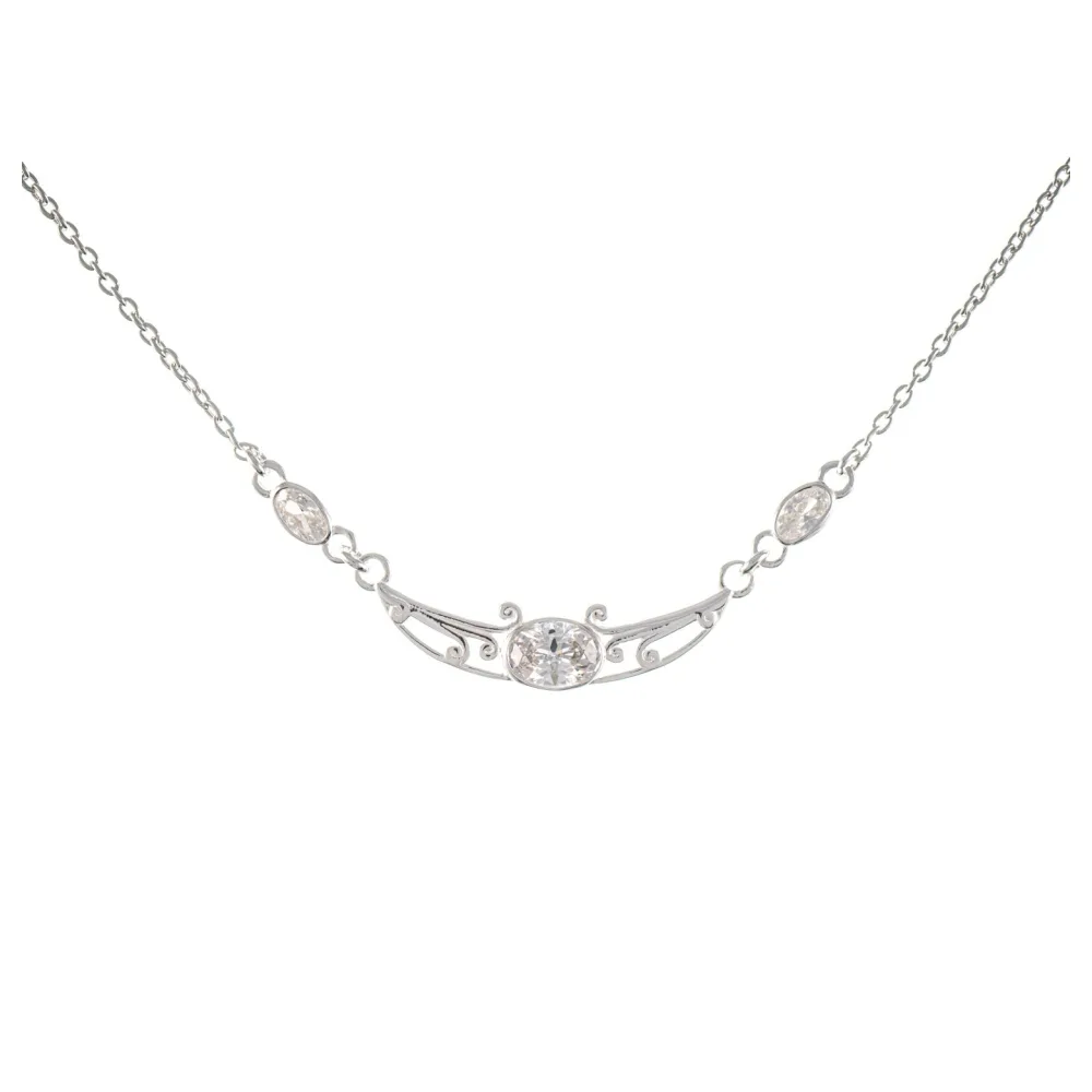 Collier 925 Silber Zirkonia weiss