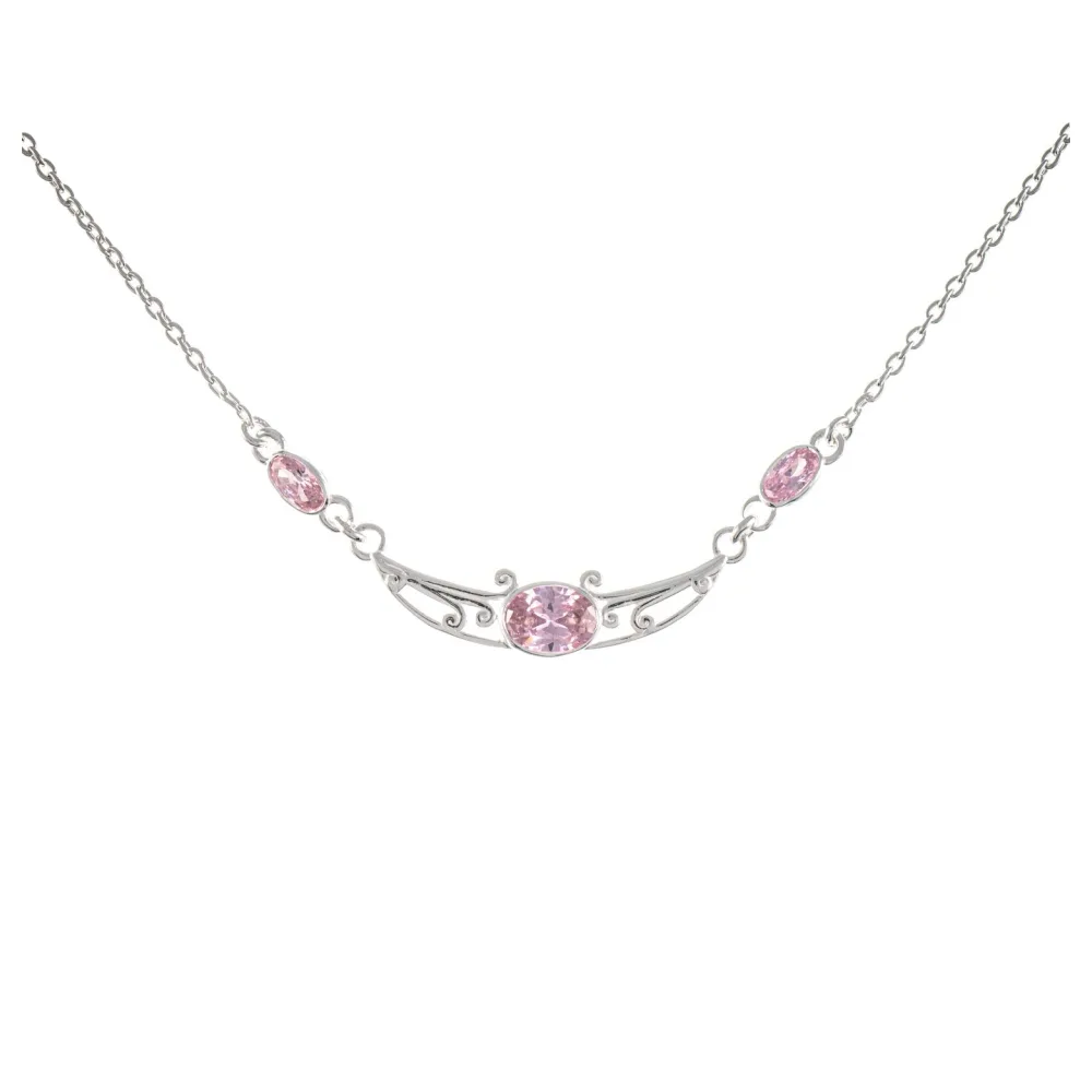 Collier 925 Silber Zirkonia rosa
