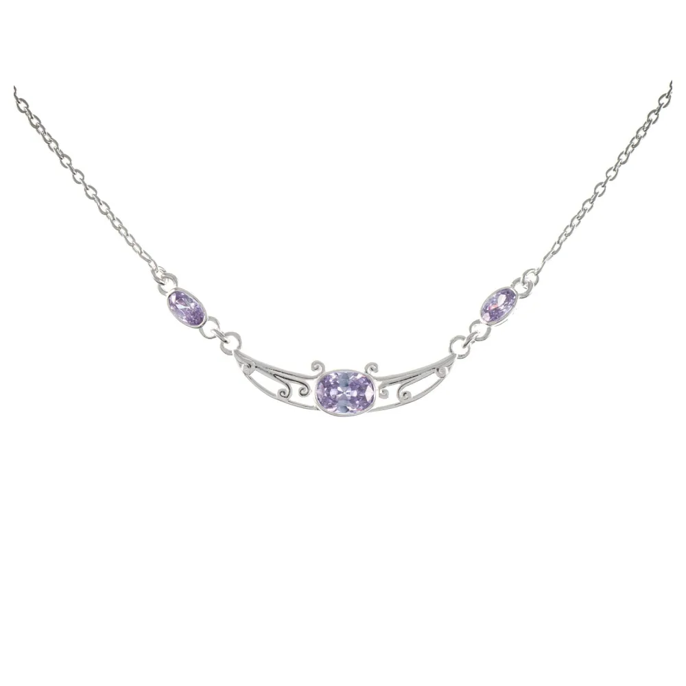 Collier 925 Silber Zirkonia flieder