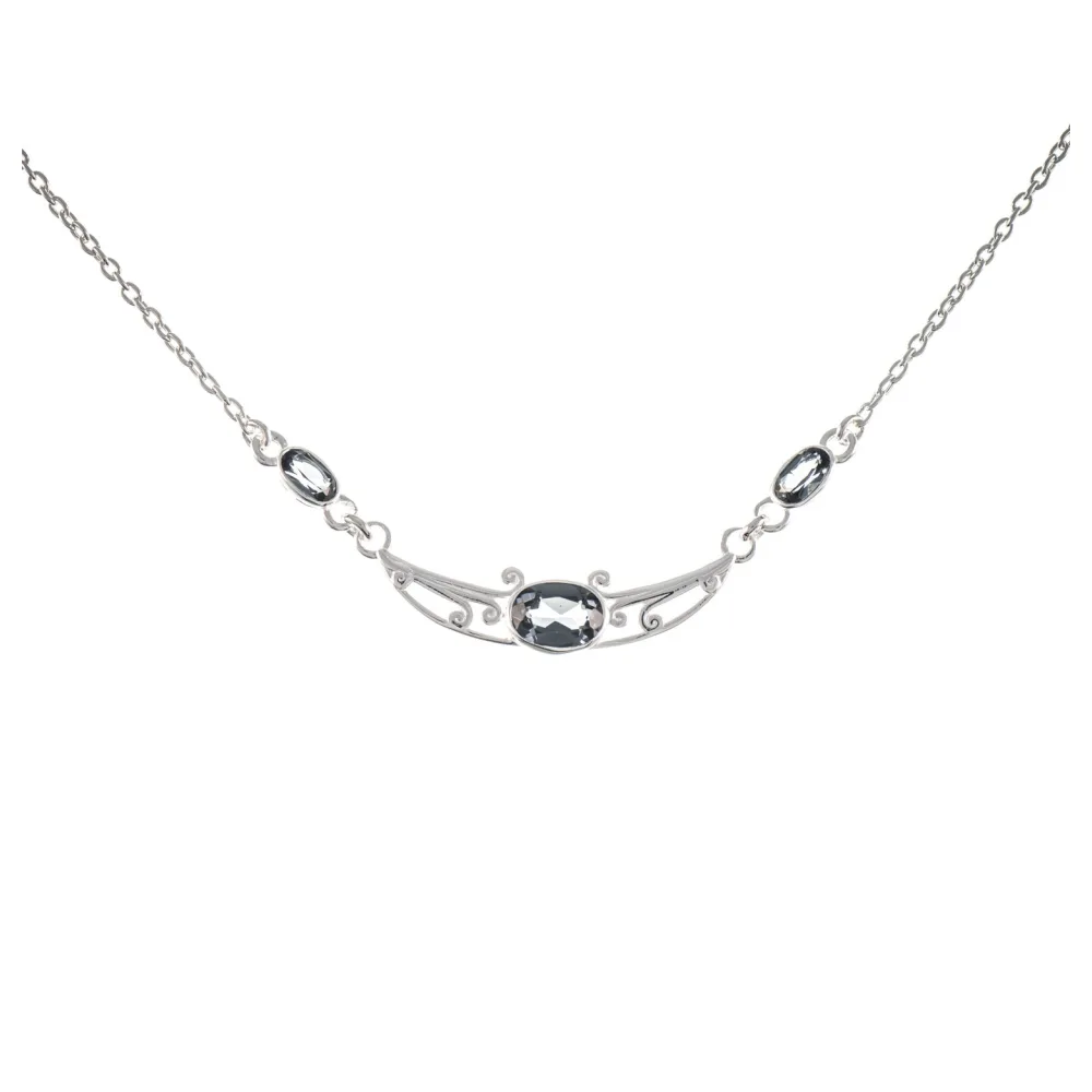 Collier 925 Silber Zirkonia anthrazit