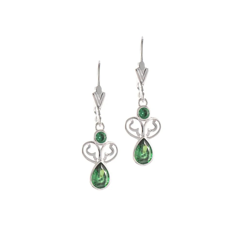 Ohrringe 925 Silber Zirkonia grün
