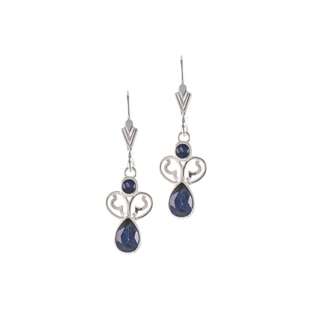 Ohrringe 925 Silber Zirkonia blau