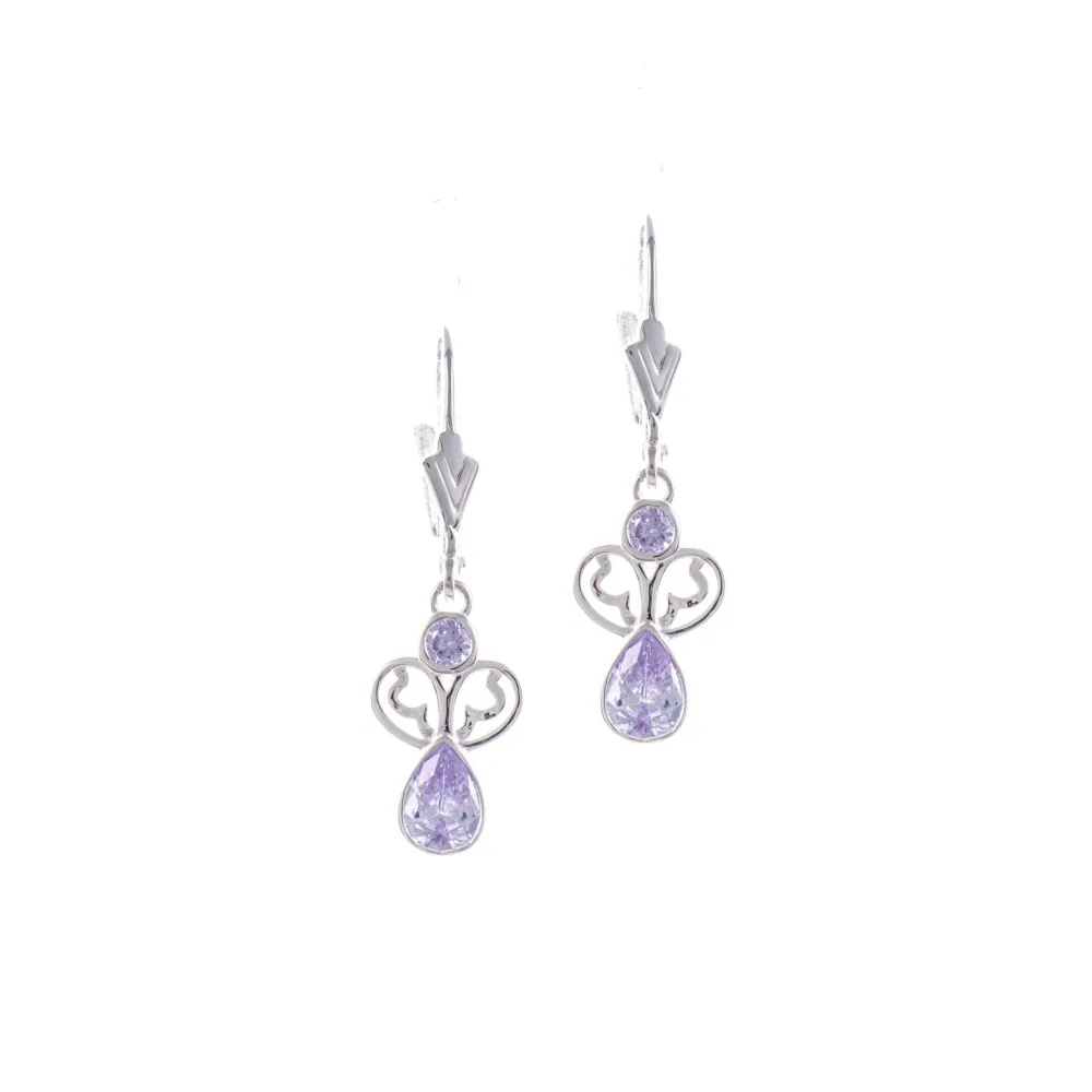 Ohrringe 925 Silber Zirkonia flieder