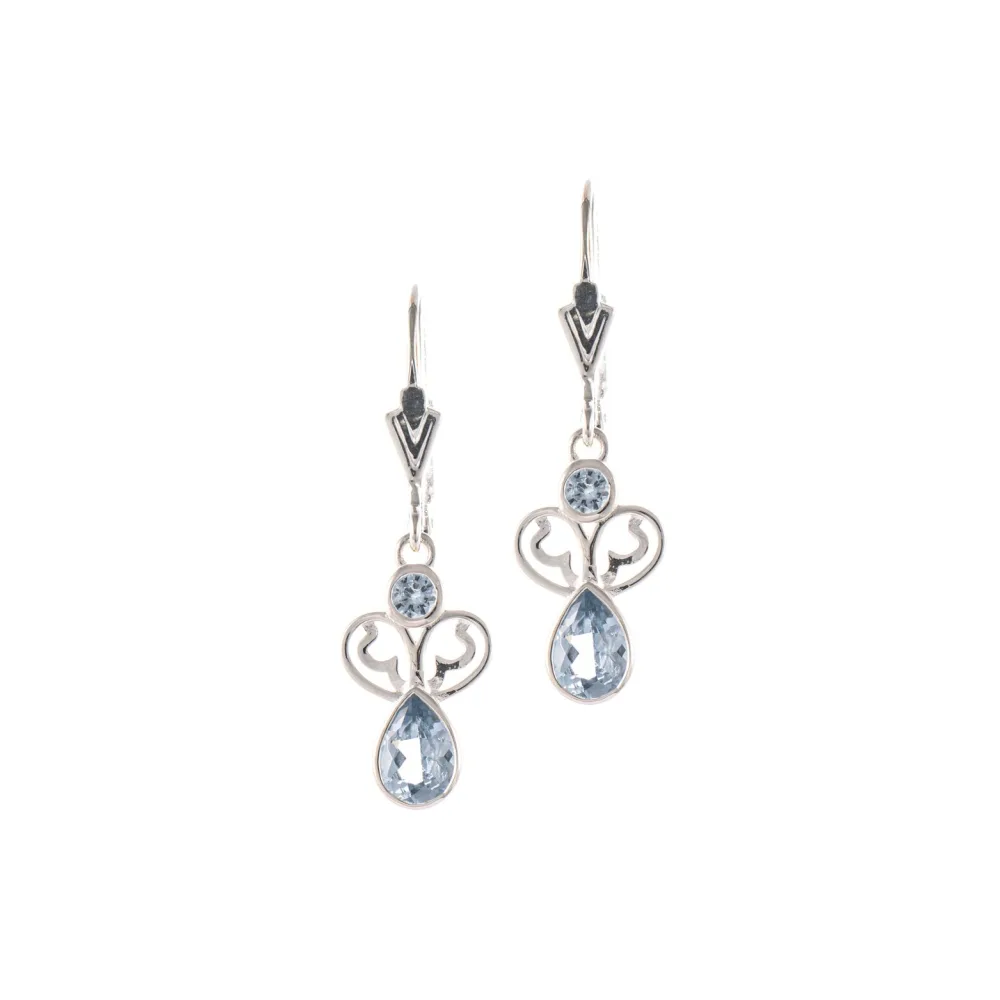 Ohrringe 925 Silber Zirkonia hellblau