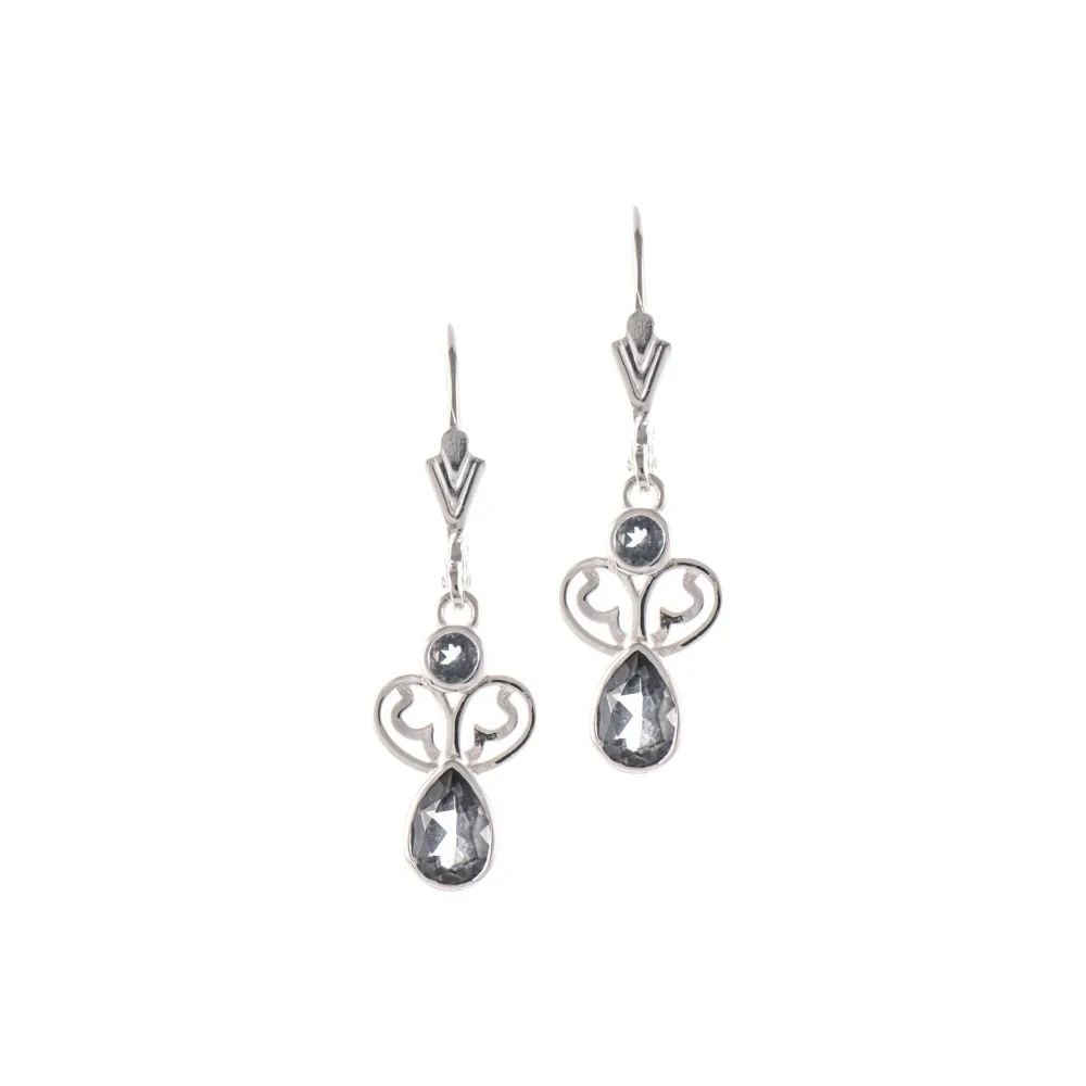 Ohrringe 925 Silber Zirkonia anthrazit