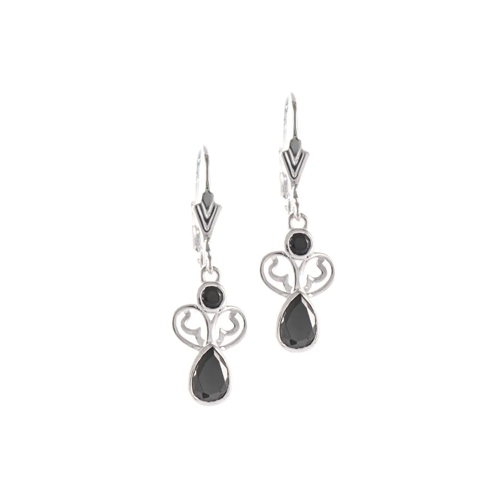 Ohrringe 925 Silber Zirkonia schwarz