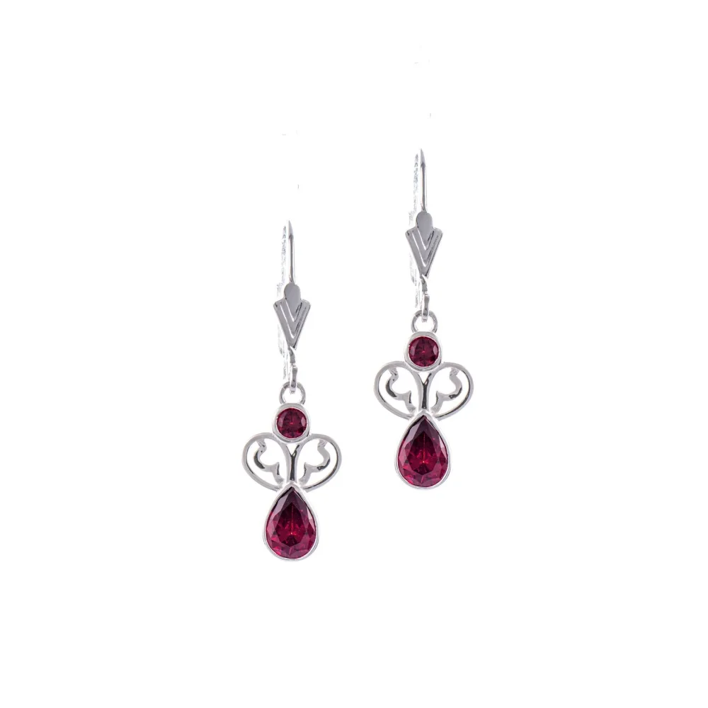 Ohrringe 925 Silber Zirkonia beere