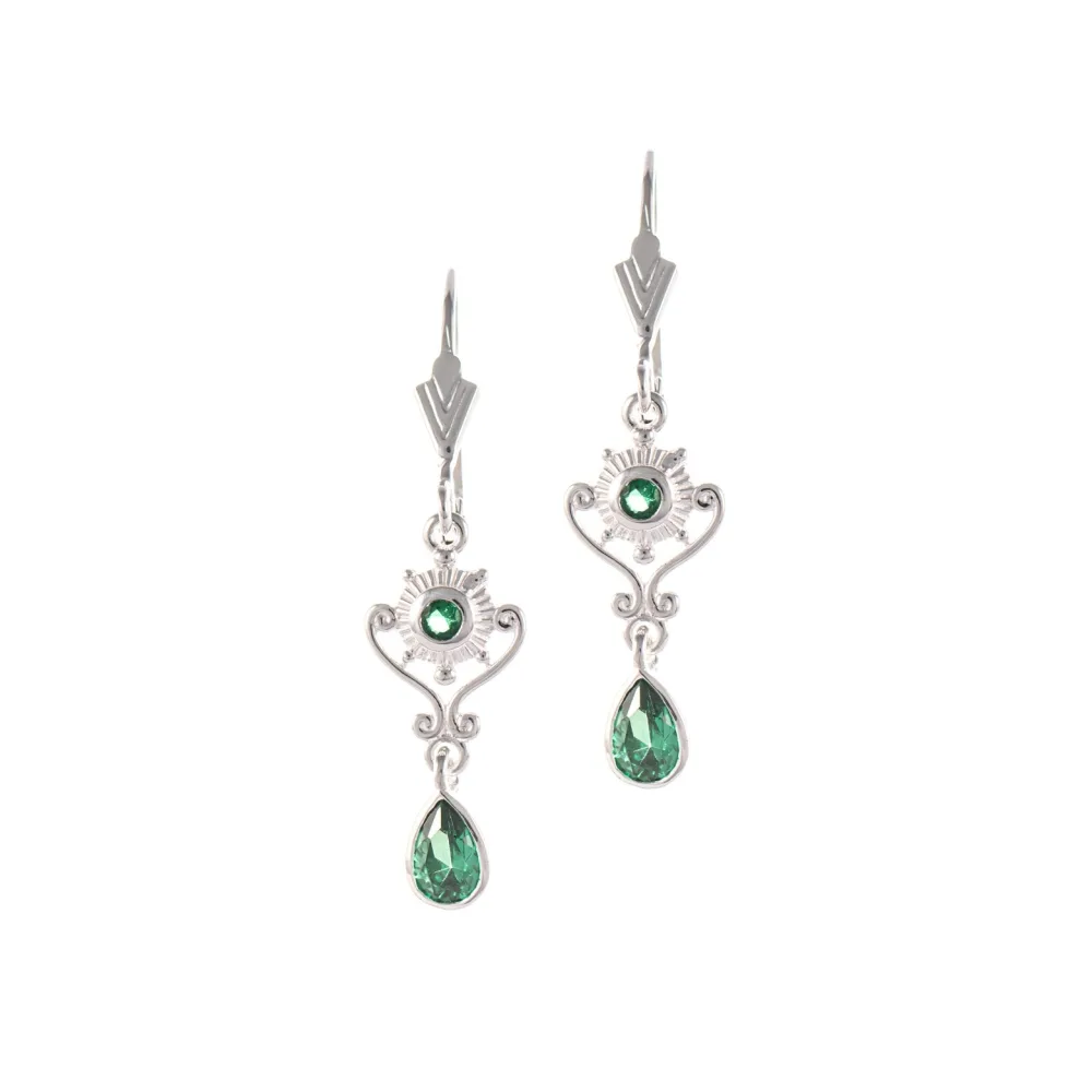 Ohrringe 925 Silber Zirkonia grün
