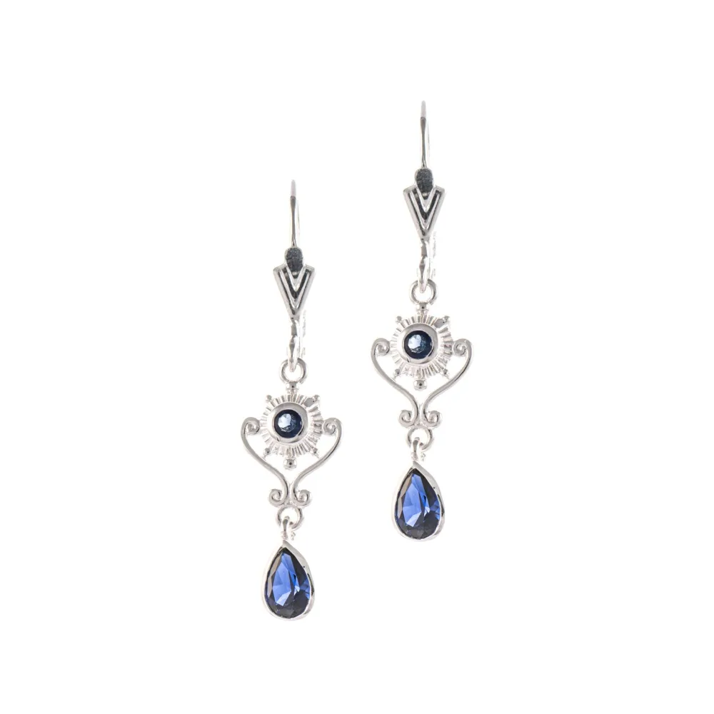 Ohrringe 925 Silber Zirkonia blau