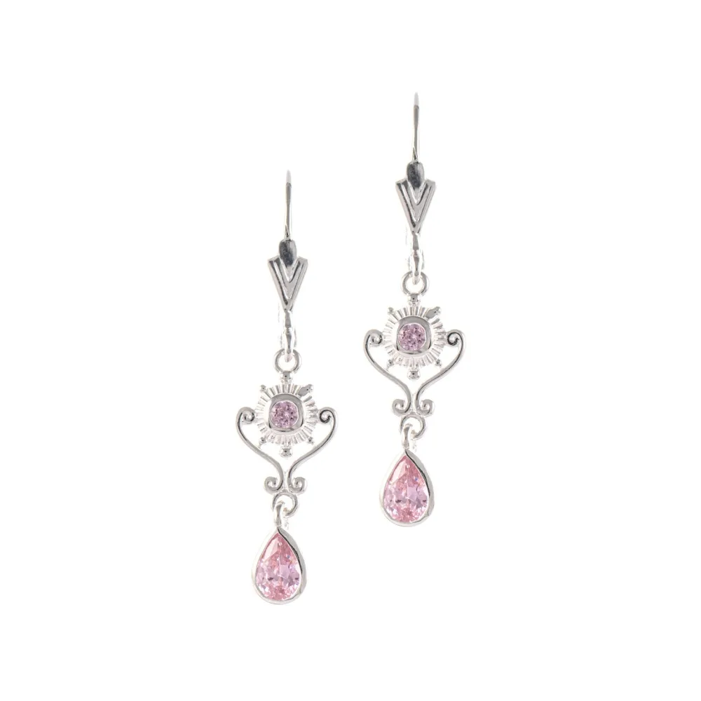Ohrringe 925 Silber Zirkonia rosa